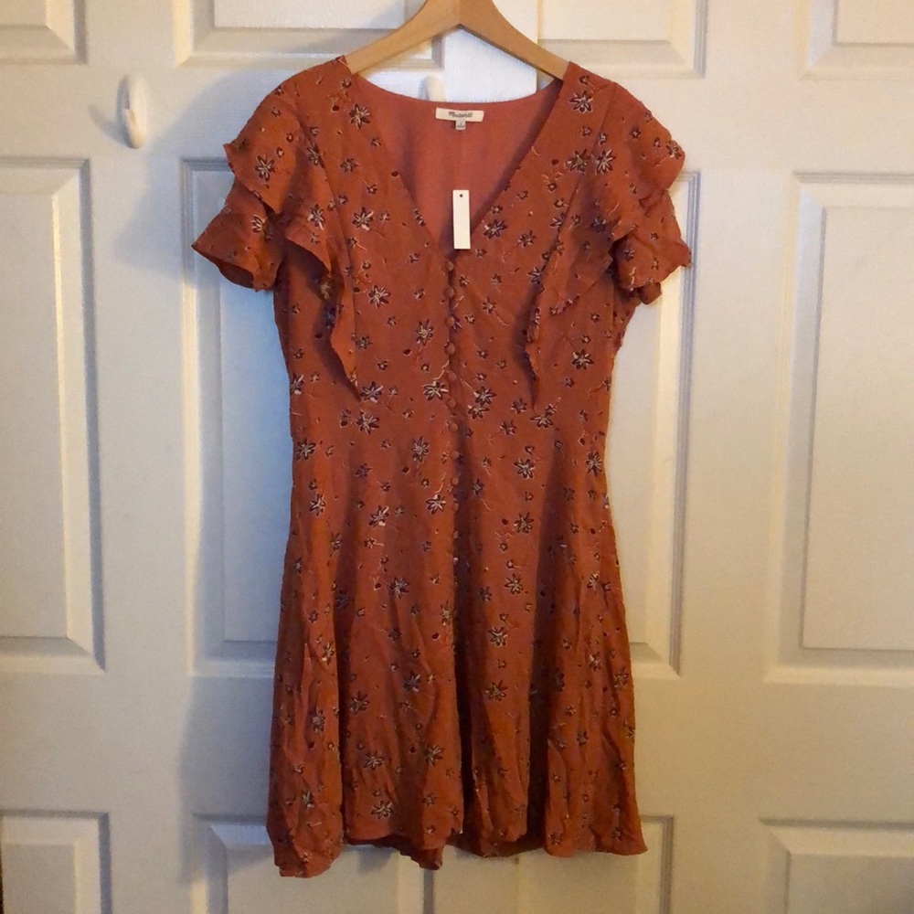 Madewell Orange Floral Dress Size 8